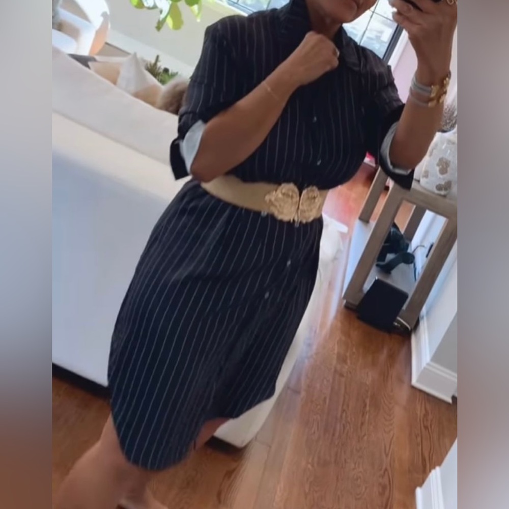 Dress large blue and white